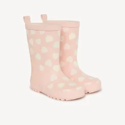 Bottes de pluie à couleur changeante imprimé cœurs pour fille