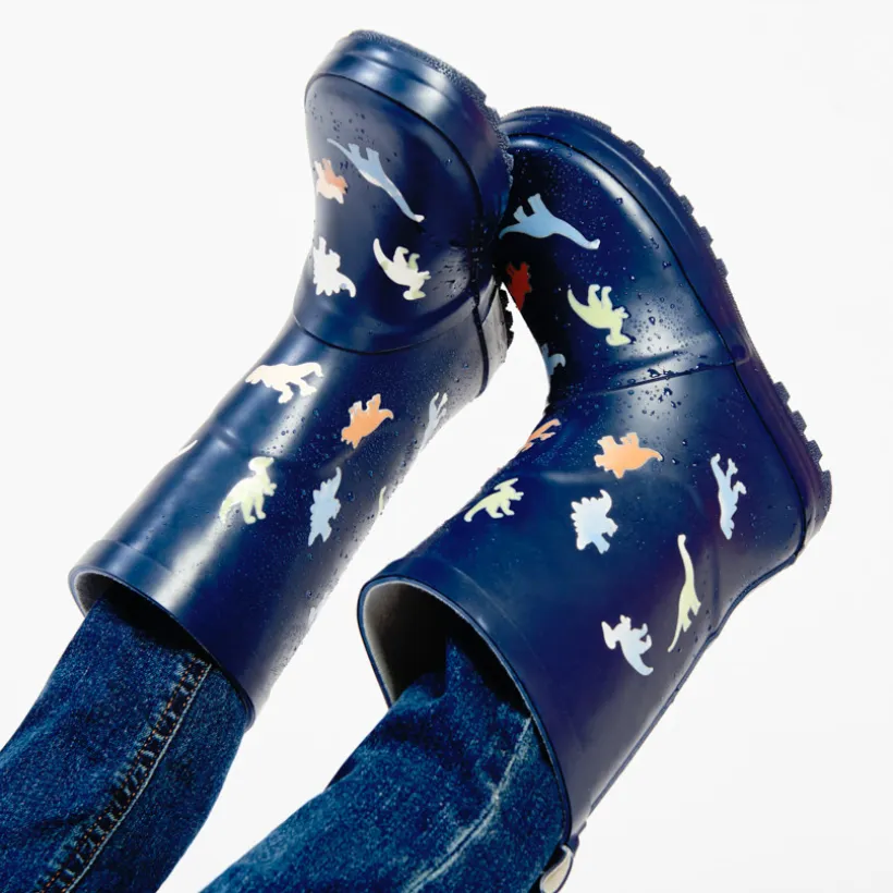Bottes de pluie à couleur changeante imprimé dinos pour garçon