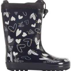 Bottes de pluie en caoutchouc avec col imperméable imprimé coeurs pour fille