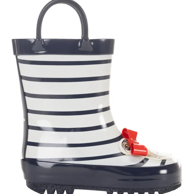 Bottes de pluie en caoutchouc à rayures pour fille