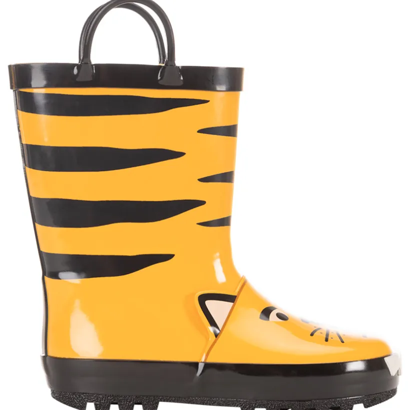 Bottes de pluie en caoutchouc visuel tigre avec détails fantaisie pour garçon
