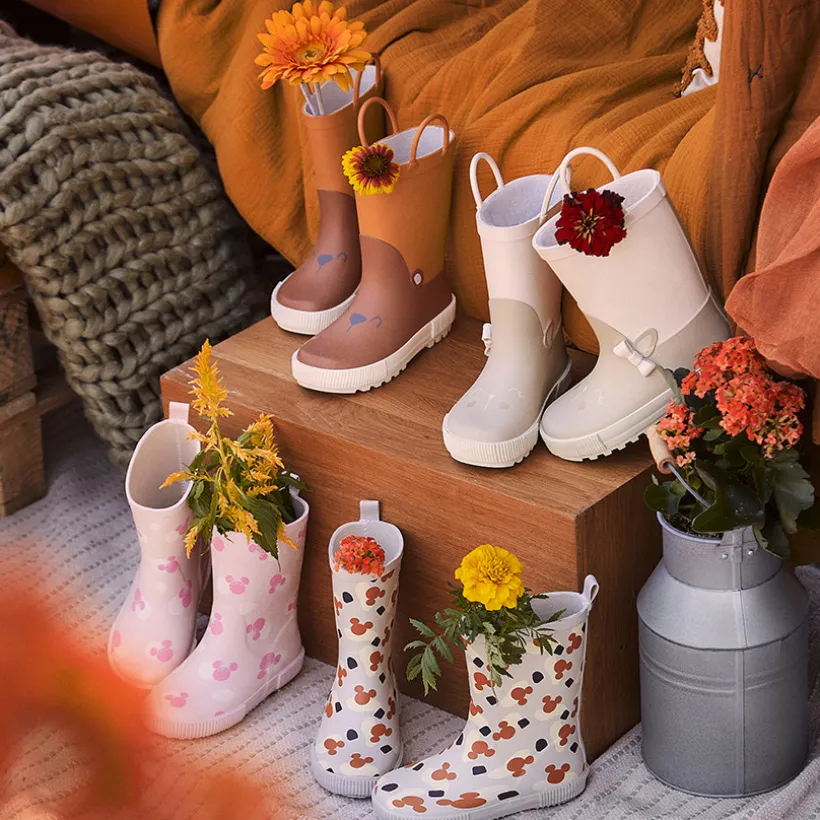 Bottes de pluie ludiques lapin à anses pour bébé fille