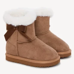 Bottes fourrées effet daim avec nœud pour fille