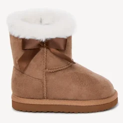 Bottes fourrées effet daim avec nœud pour fille