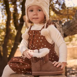 Bottes fourrées effet daim pour bébé fille