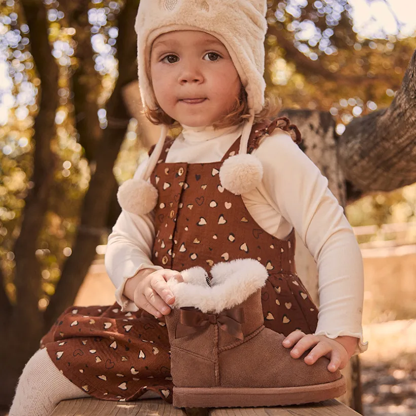 Bottes fourrées effet daim pour bébé fille
