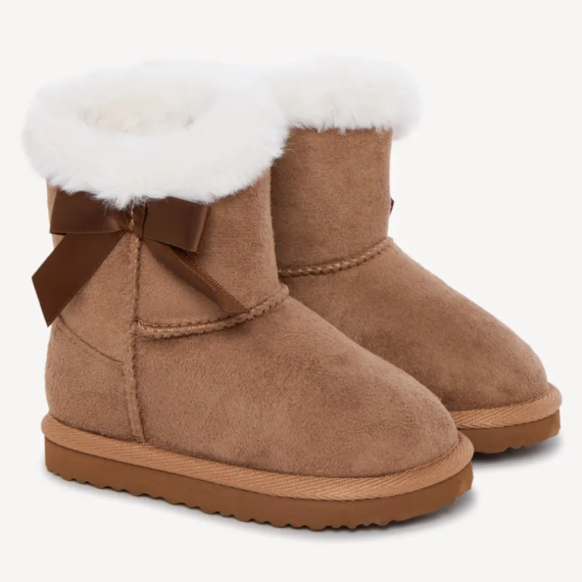 Bottes fourrées effet daim pour bébé fille
