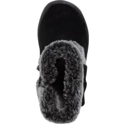 1/2 bottes noires avec col en fausse fourrure et noeud