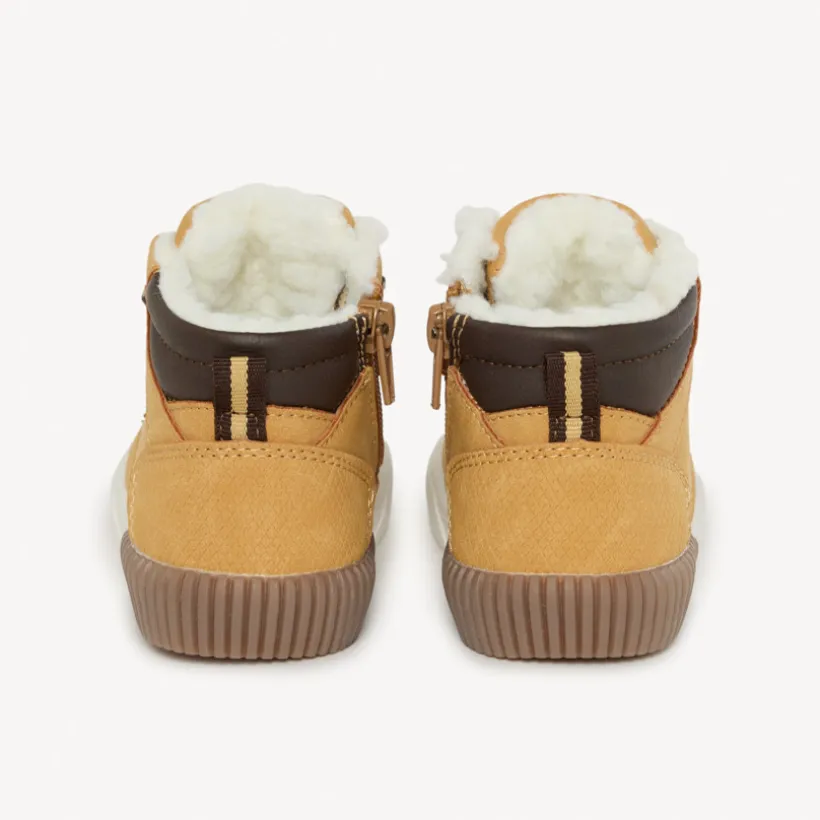 Bottillon camel avec lacets et zip pour bébé garçon