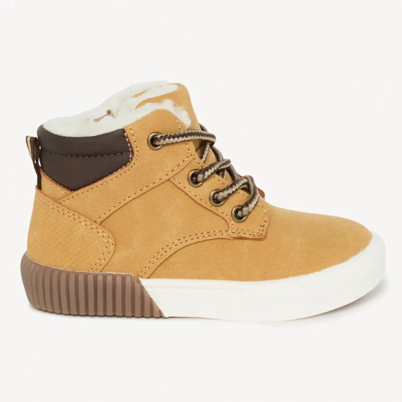 Bottillon camel avec lacets et zip pour bébé garçon