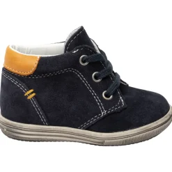Bottillons bleu marine en cuir pour bébé garçon