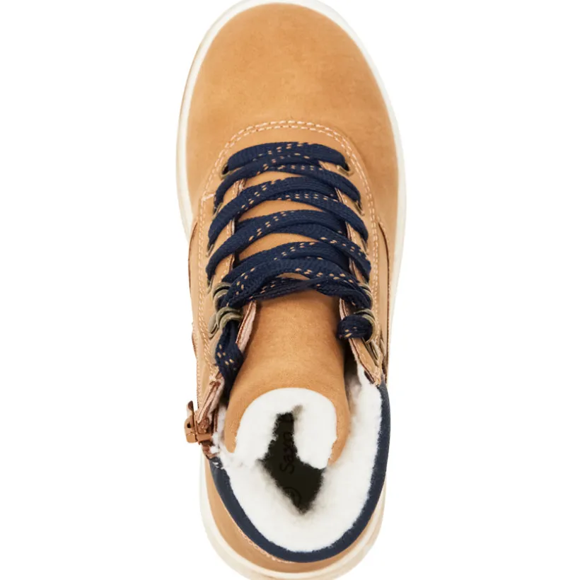 Bottillons camel avec lacets et zip pour garçon