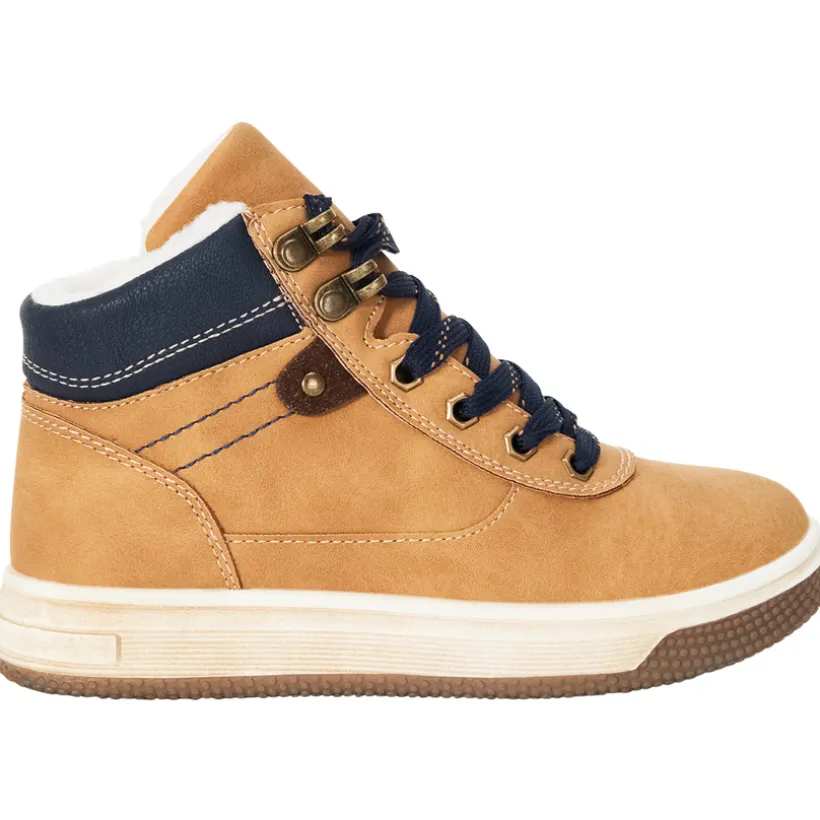 Bottillons camel avec lacets et zip pour garçon