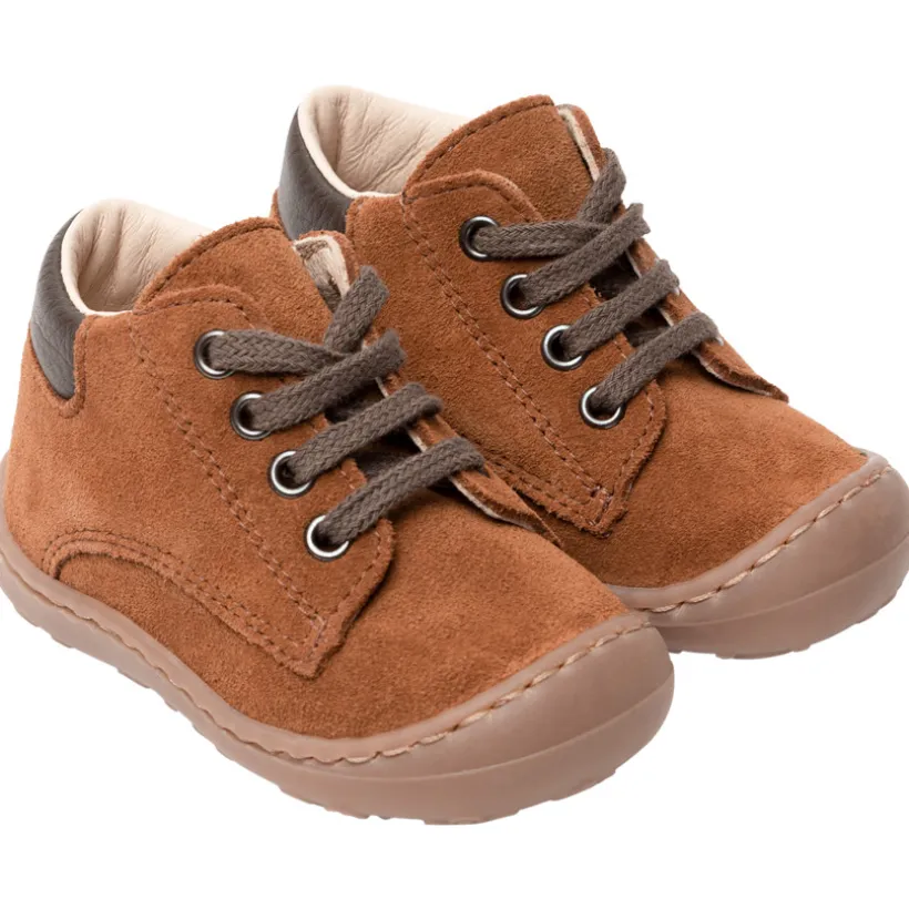 Bottillons camel en cuir pour bébé garçon