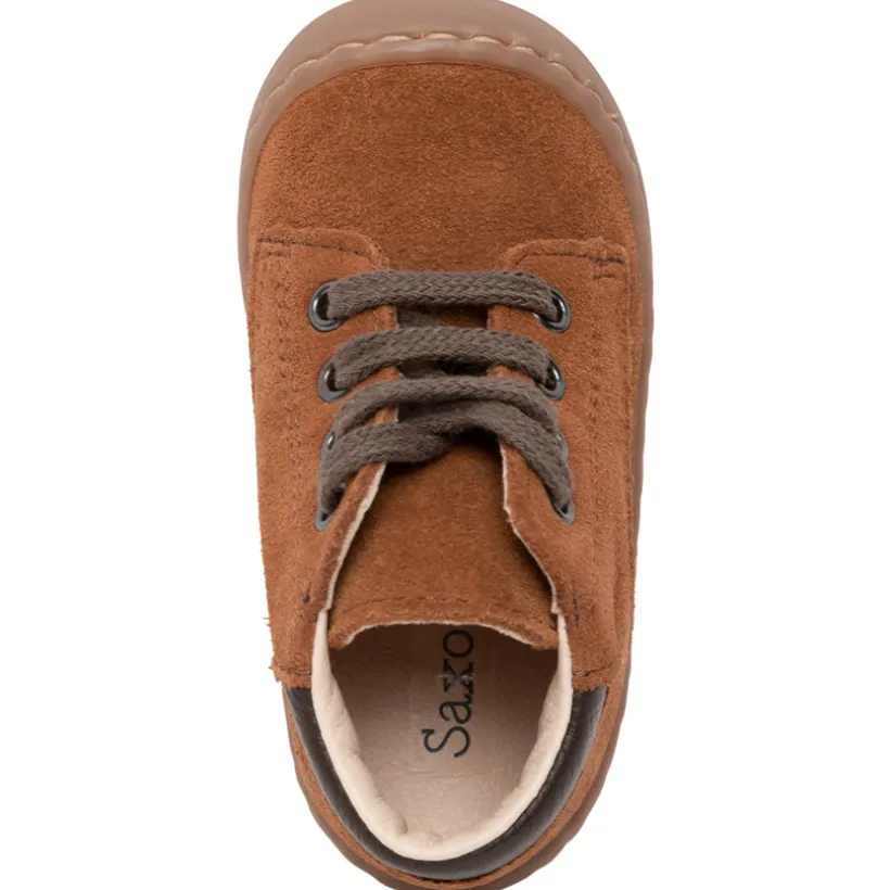 Bottillons camel en cuir pour bébé garçon