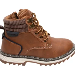 Bottillons camel à lacets et zip pour enfant garçon