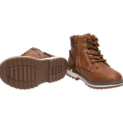Bottillons camel à lacets et zip pour enfant garçon