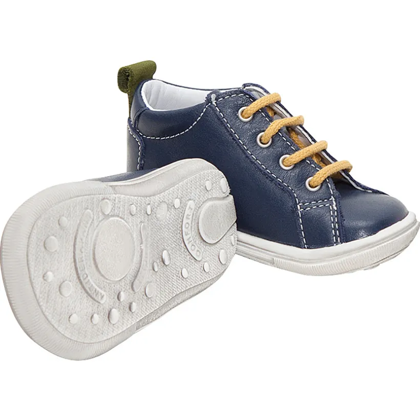 Bottillons en cuir avec empiècements contrastés