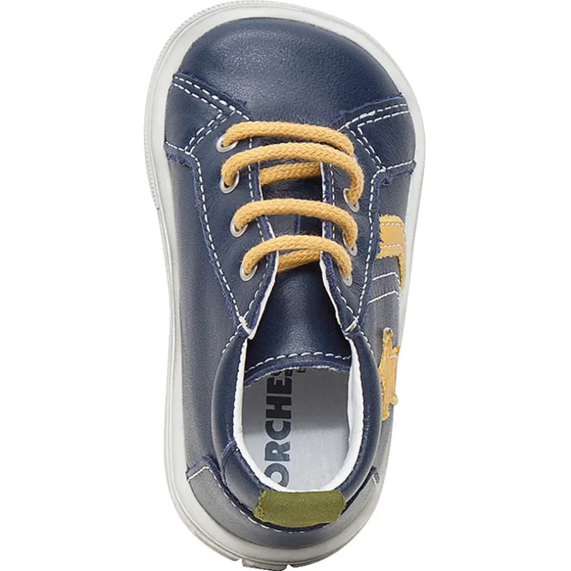 Bottillons en cuir avec empiècements contrastés
