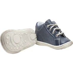 Bottillons en cuir à lacets avec bandes contrastées appliquées