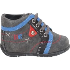 Bottillons en cuir à lacets avec chat printé