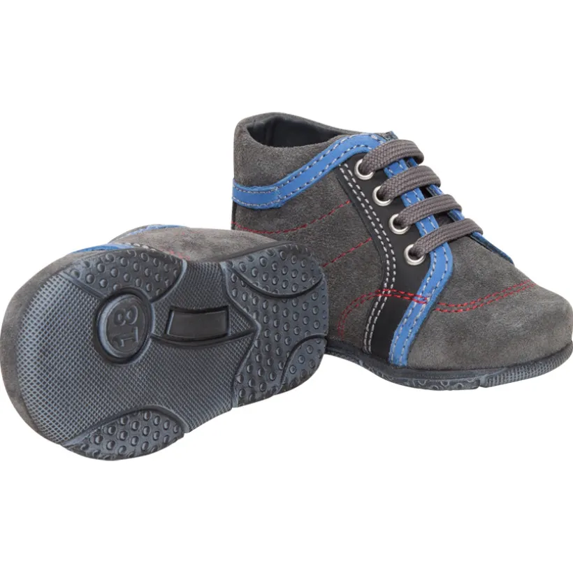 Bottillons en cuir à lacets avec print