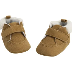 Bottillons en velours côtelé avec col sherpa pour bébé garçon