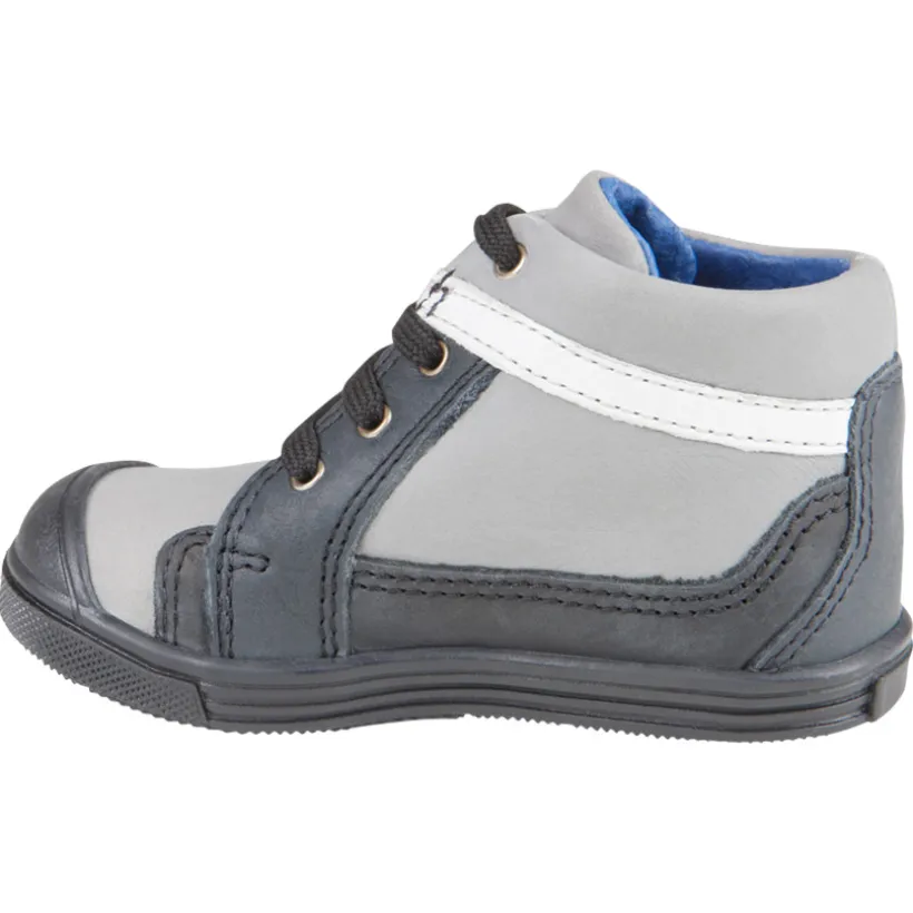 Bottillons à lacets en cuir avec print et rivet