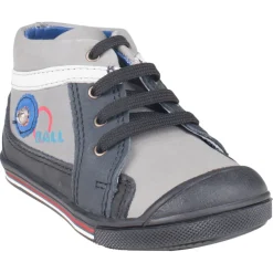 Bottillons à lacets en cuir avec print et rivet