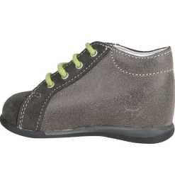 Bottillons à lacets en cuir avec inscription printée