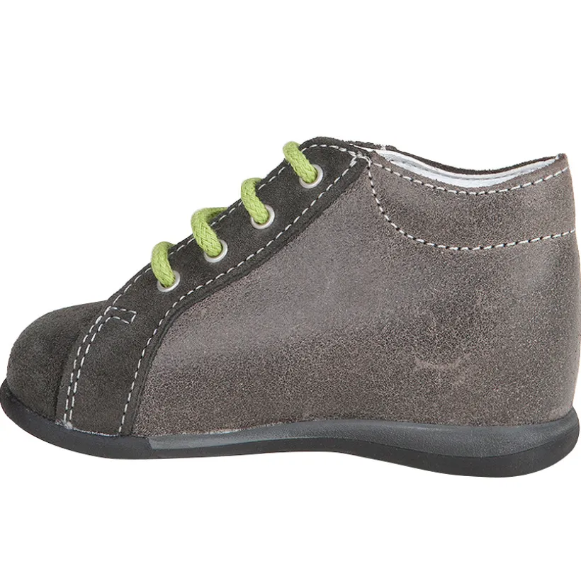 Bottillons à lacets en cuir avec inscription printée