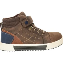 Bottillons marron avec scratch et lacets pour garçon
