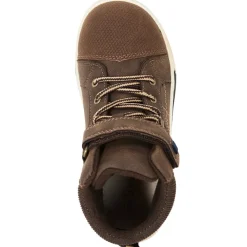 Bottillons marron avec scratch et lacets pour garçon