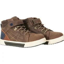 Bottillons marron avec scratch et lacets pour garçon