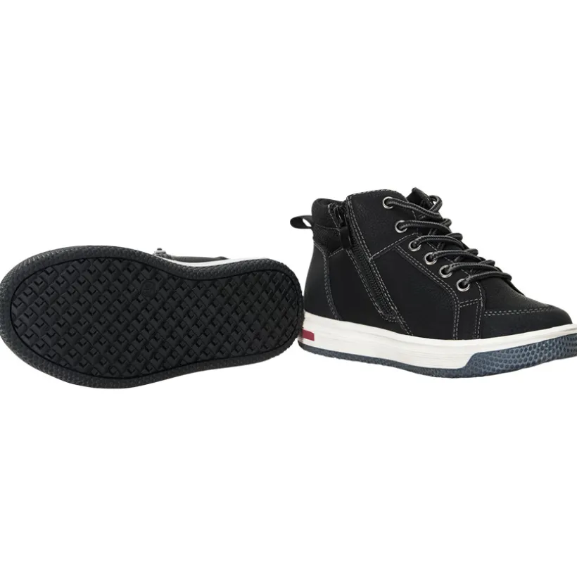 Bottillons noirs à zip et lacets pour garçon