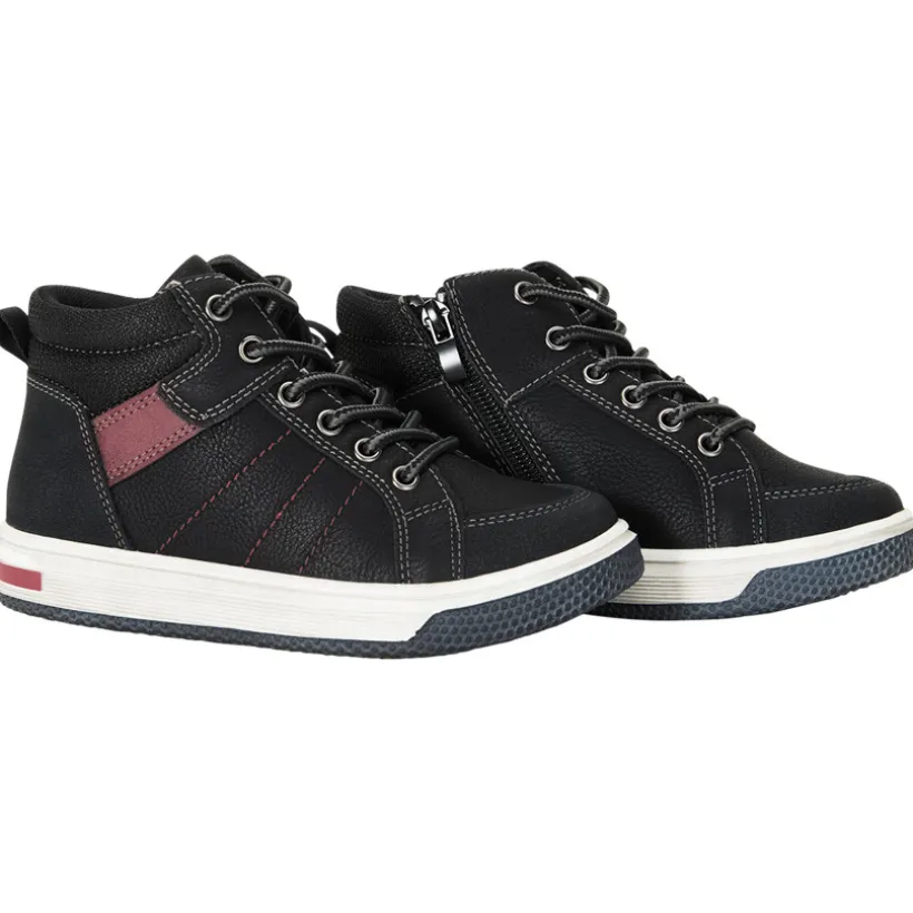 Bottillons noirs à zip et lacets pour garçon