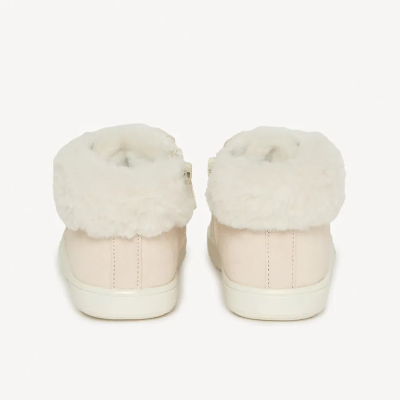 Bottillons à paillettes avec col fourrure pour fille