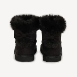 Bottines avec faussure fourrure et nœud pour bébé fille