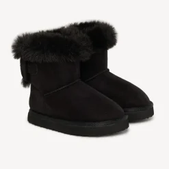 Bottines avec faussure fourrure et nœud pour fille