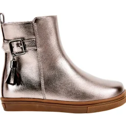 Bottines effet irisé à boucle et pompon pour bébé fille