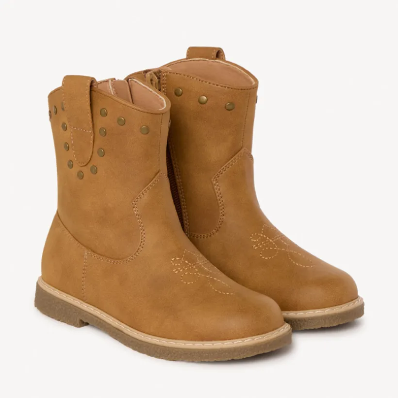 Bottines marron à zip style cow-boy pour fille