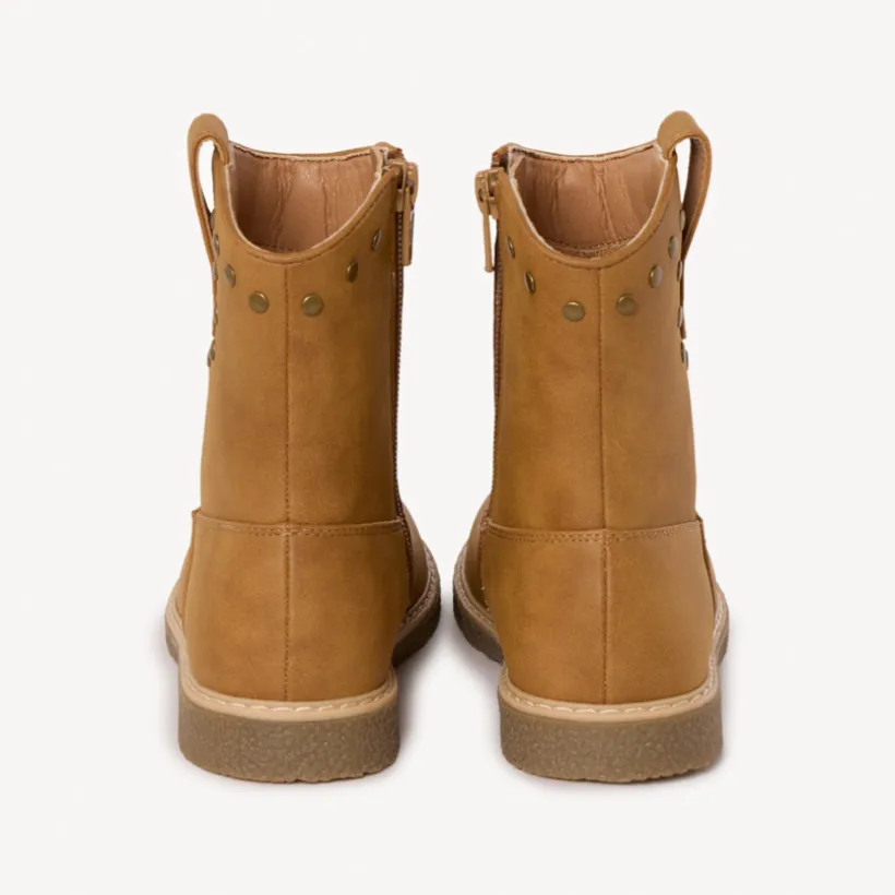 Bottines marron à zip style cow-boy pour fille