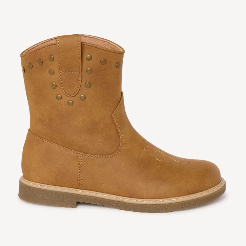Bottines marron à zip style cow-boy pour fille