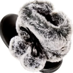 Bottines noires avec col effet fausse fourrure pour bébé fille