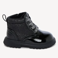Bottines vernies et pailletées à zip pour bébé fille