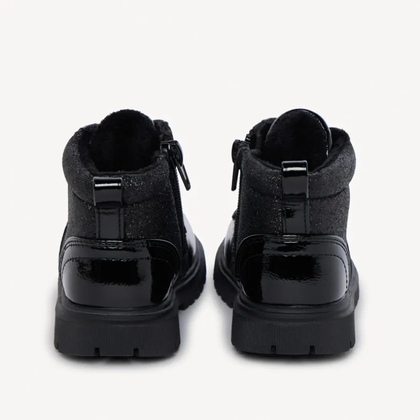 Bottines vernies et pailletées à zip pour bébé fille