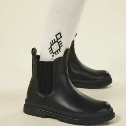 Bottines zippées effet cuir à quadrillage pour fille