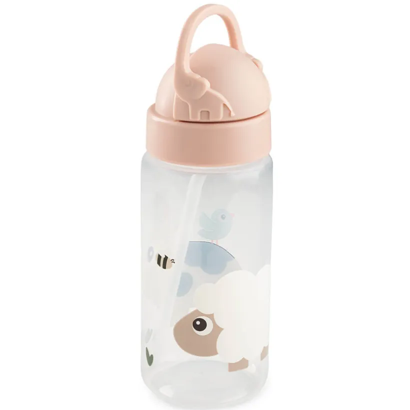 Bouteille avec paille Tiny Farm Rose 350ml