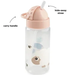 Bouteille avec paille Tiny Farm Rose 350ml