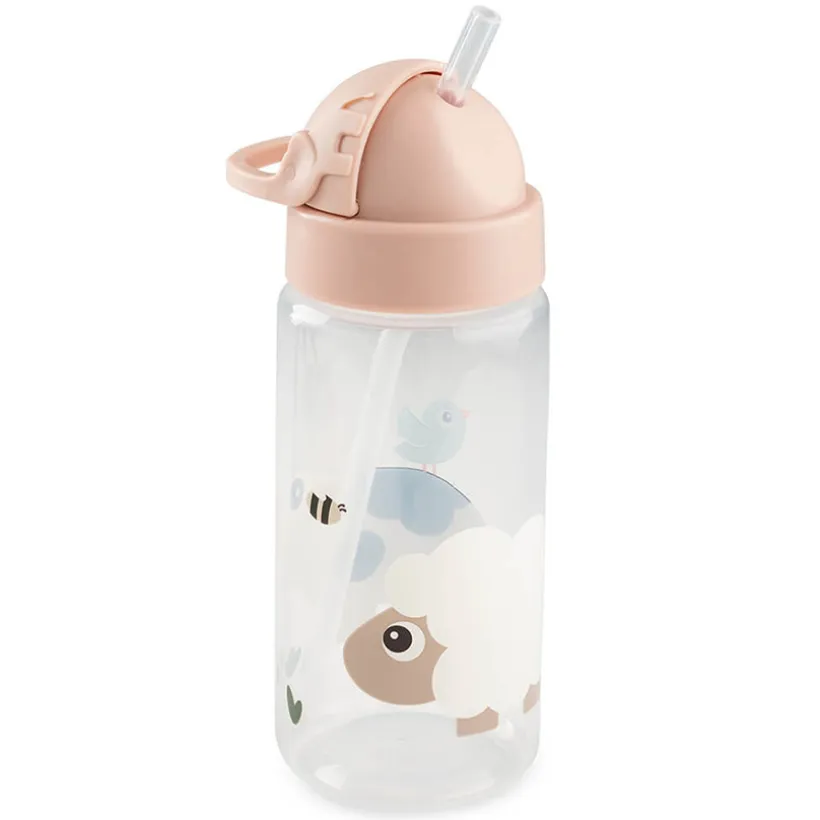 Bouteille avec paille Tiny Farm Rose 350ml